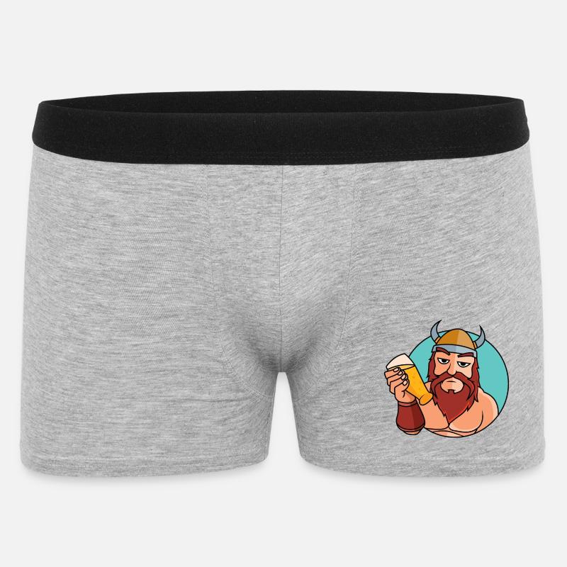 Wikinger mit Bierglas - Männer Boxer Shorts - Grau meliert