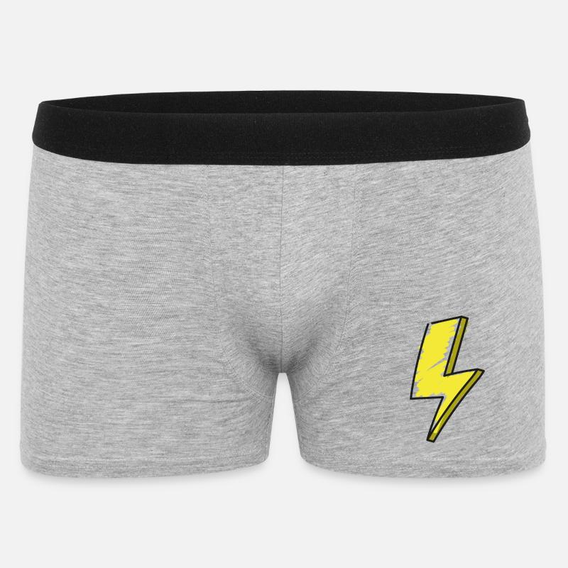 Blitz - Illustration - Männer Boxer Shorts - Grau meliert