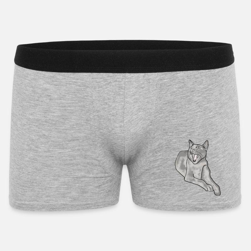 Katze - Männer Boxer Shorts - Grau meliert