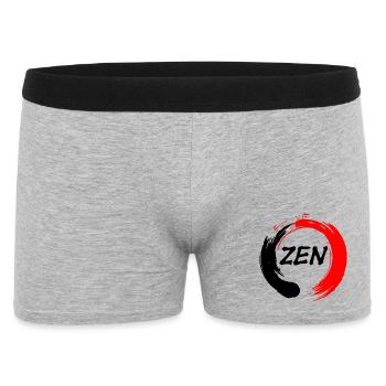 Zen écrit en enso zen cercle rouge et noir - Boxer Homme - gris chiné - Devant