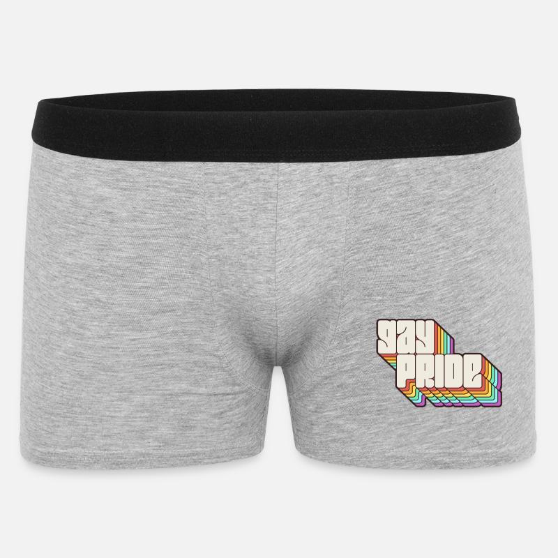 Gay Pride Regenbogen Schatten Statement - Männer Boxer Shorts - Grau meliert