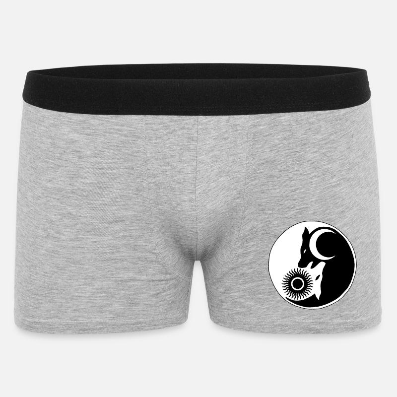 Wolf Yin Yang - Männer Boxer Shorts - Grau meliert