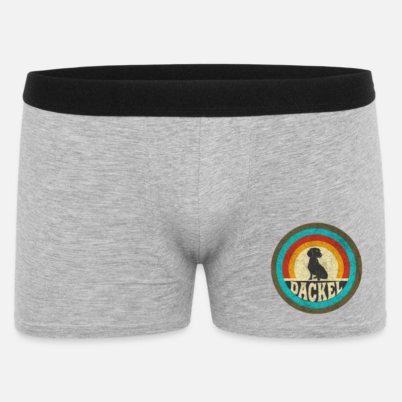 Dackel Vintage Design / Geschenkidee - Männer Boxer Shorts - Grau meliert