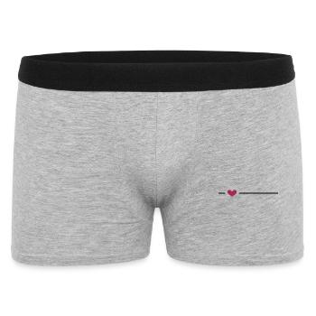 Line Heart Stroke Ornament - Men's Boxer Shorts - heather grey - Front