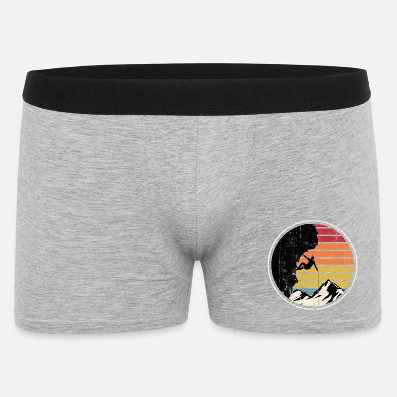 Sunset Summit Climber Silhouette - Men's Boxer Shorts - heather grey