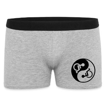 Rollstuhl Yin und Yang Rollstuhl Design * - Männer Boxer Shorts - Grau meliert - Vorne
