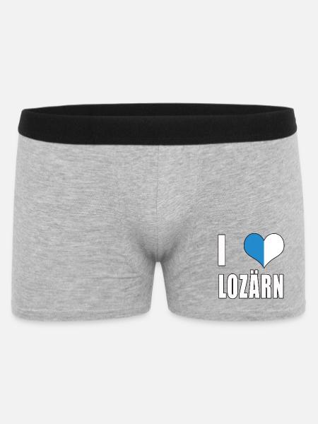 i love Lozärn Luzern Liebe Herz Schweiz Geschenk - Männer Boxer Shorts - Grau meliert