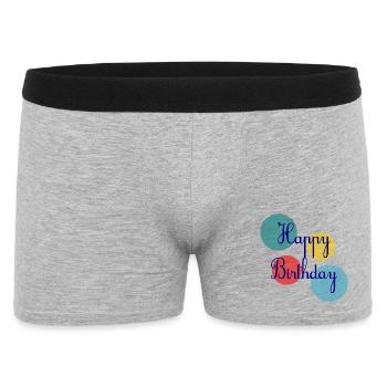 anniversary. HAPPY BIRTHDAY. Happy birthday. - Men's Boxer Shorts - heather grey - Front