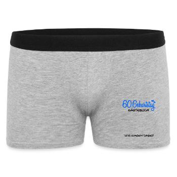 60 Geburtstag Gästebuch - 60 Jahre Geschenk - Männer Boxer Shorts - Grau meliert - Vorne