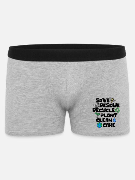 Erde Statement Artenschutz Naturschutz Umwelt - Männer Boxer Shorts - Grau meliert