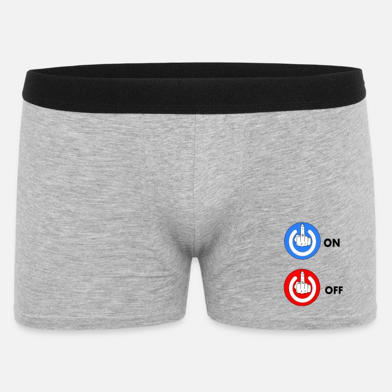 Mittelfinger EIN und AUS - Männer Boxer Shorts - Grau meliert