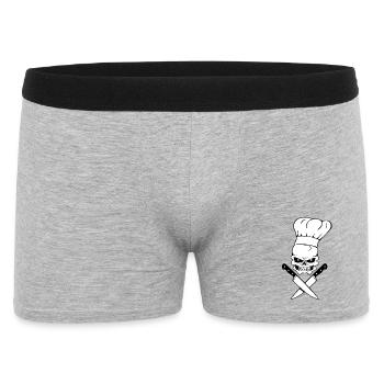 Tête de mort cuisinier - Boxer Homme - gris chiné - Devant