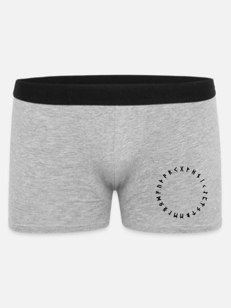 Runenalphabet im Kreis Symbole - Männer Boxer Shorts - Grau meliert