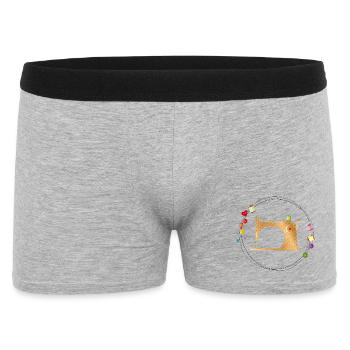 machine à coudre colorée nostalgique avec accessoires de couture - Boxer Homme - gris chiné - Devant