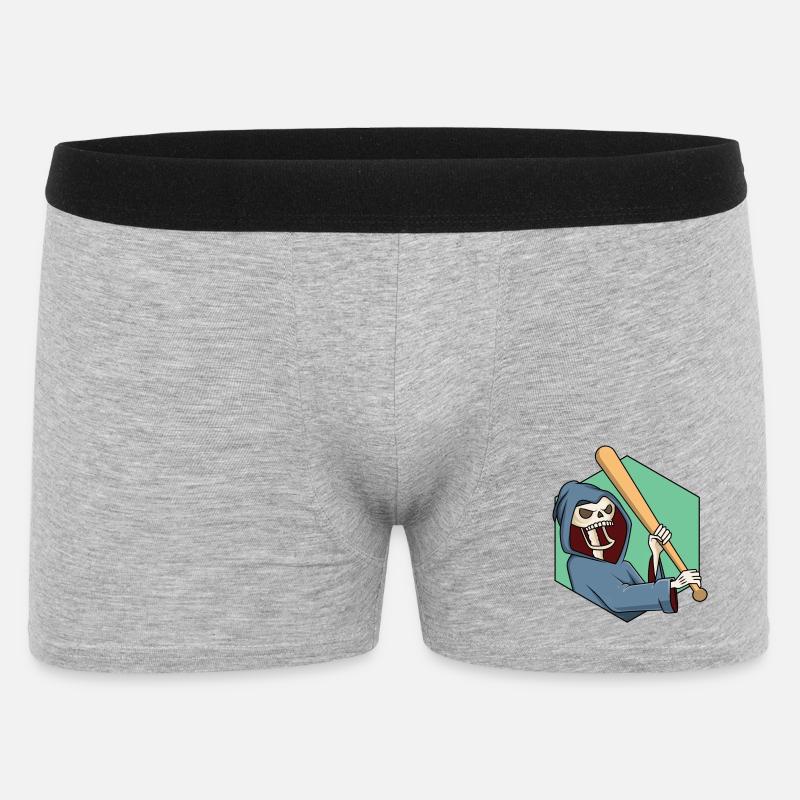 Sensenmann mit Baseballschläger - Männer Boxer Shorts - Grau meliert