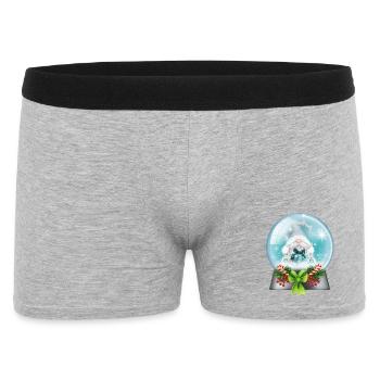 Boule à neige Père Noël avec cannes de bonbon - Boxer Homme - gris chiné - Devant