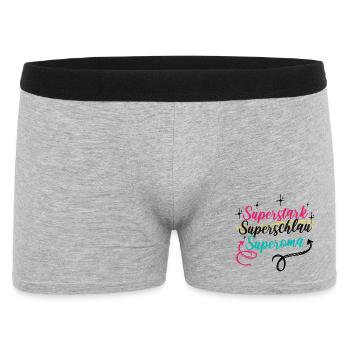 Oma Großmutter Superoma Alte Frau Spruch - Männer Boxer Shorts - Grau meliert - Vorne