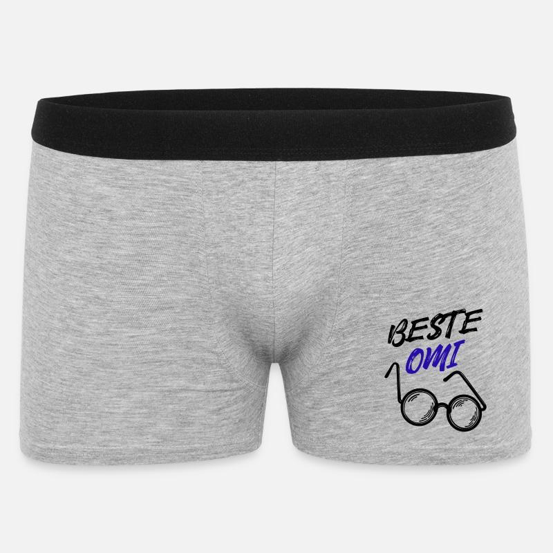 Oma Großmutter Beste Omi Brille Statement - Männer Boxer Shorts - Grau meliert