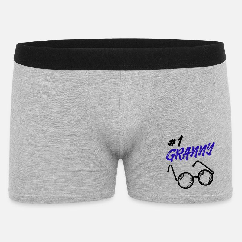 Omi Brille Statement Oma Beste Großmutter - Männer Boxer Shorts - Grau meliert