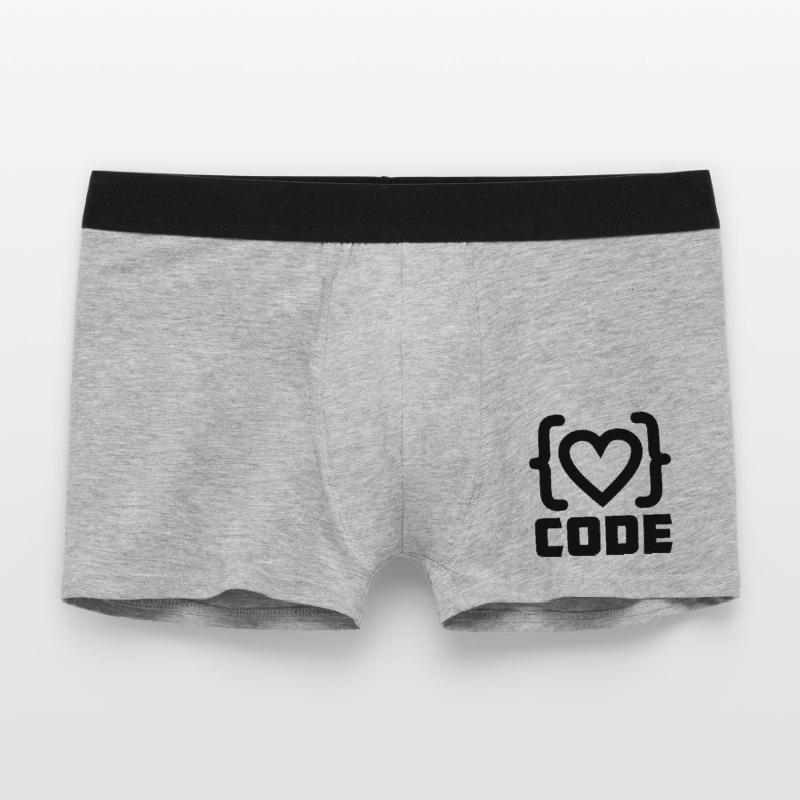 Heart programmer code logo with text CODE Men's Boxer Shorts