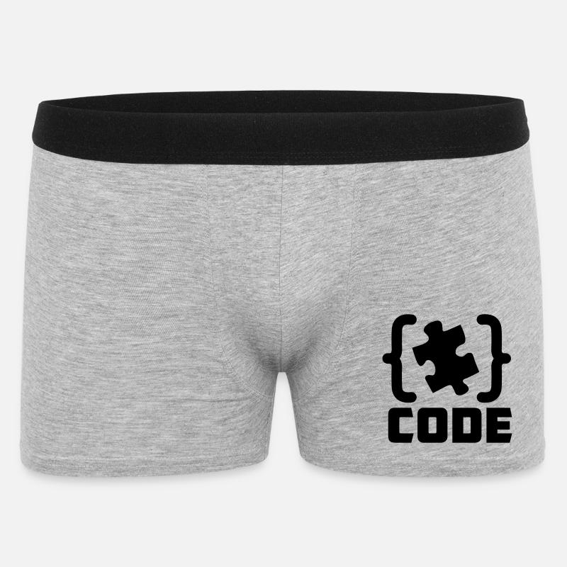 programmer Code puzzle piece solving - Men's Boxer Shorts - heather grey