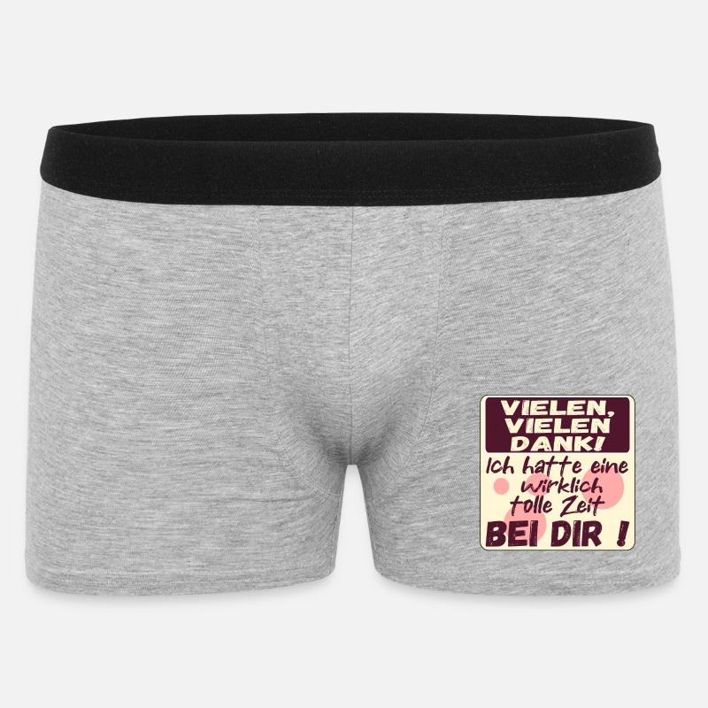 Dankbare Zeit - Abschiedssprüche - SICH BEDANKEN - Männer Boxer Shorts - Grau meliert