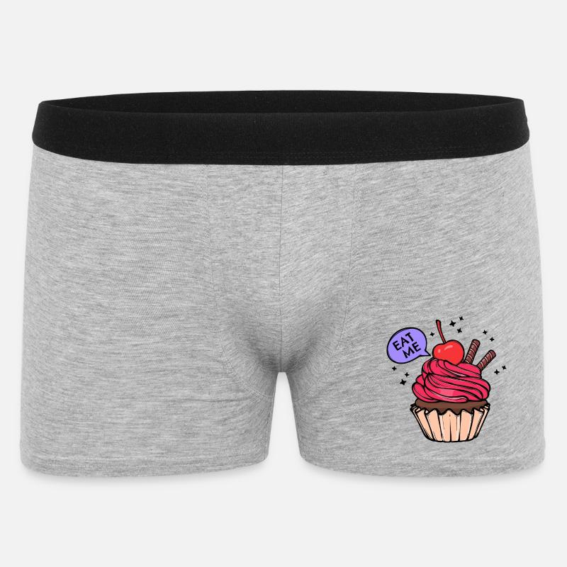 Cupcake Statement Nachspeise Backen Süßigkeiten - Männer Boxer Shorts - Grau meliert