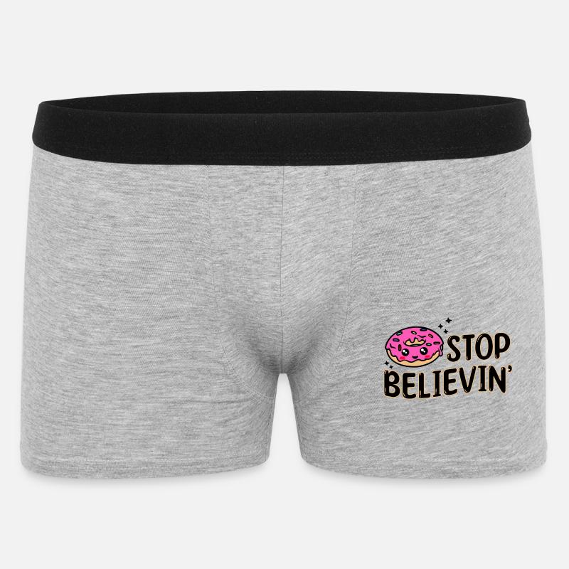 Süßigkeiten Naschen Statement Lecker Donut - Männer Boxer Shorts - Grau meliert