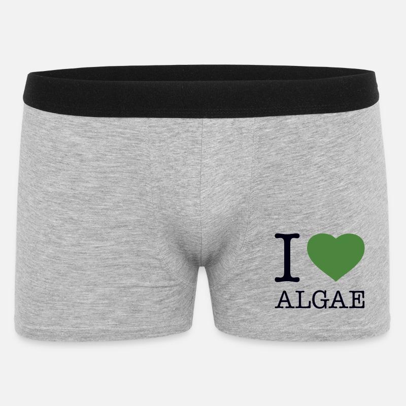 I LOVE ALGAE Algen - Männer Boxer Shorts - Grau meliert