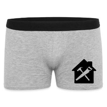 Construction de maison à logo d’outil de charpentier - Boxer Homme - gris chiné - Devant