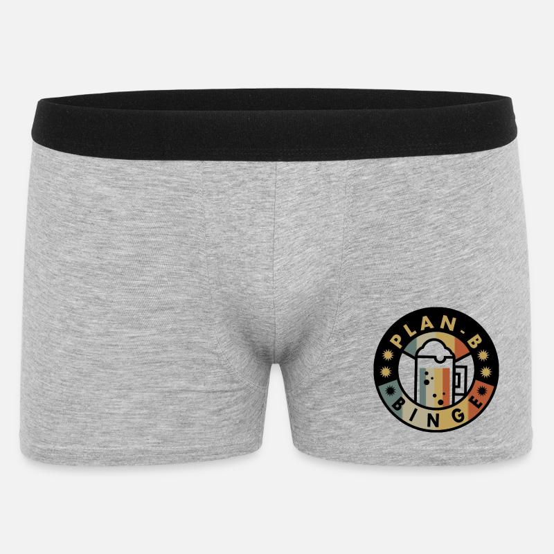 Plan B Saufen - Männer Boxer Shorts - Grau meliert