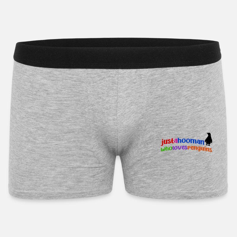 Pinguin Cool Statement Tier Südpol Vogel - Männer Boxer Shorts - Grau meliert