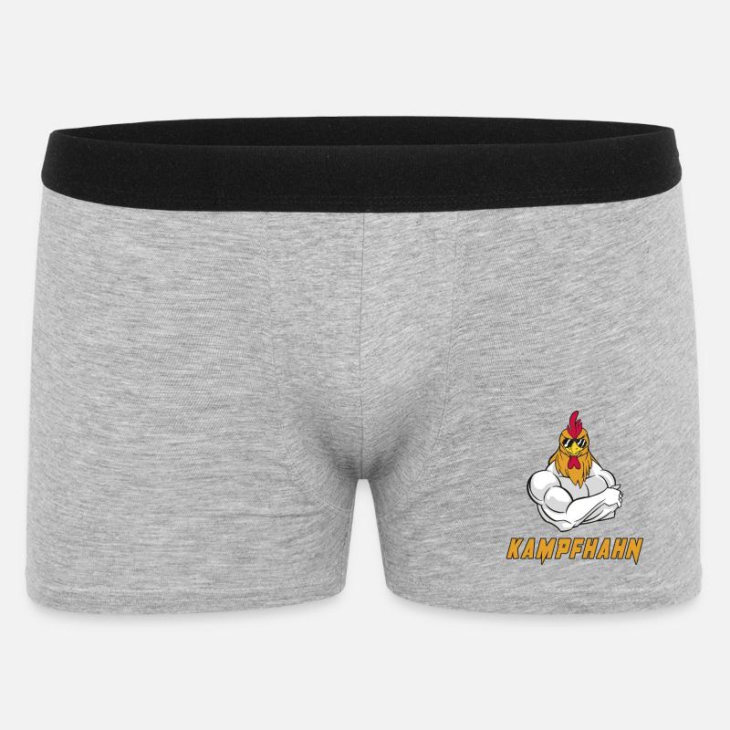Kampfhahn Design - Männer Boxer Shorts - Grau meliert