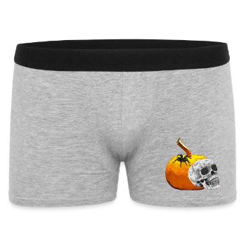 menschenschädel, Kürbisse, gruselige prints - Männer Boxer Shorts - Grau meliert - Vorne