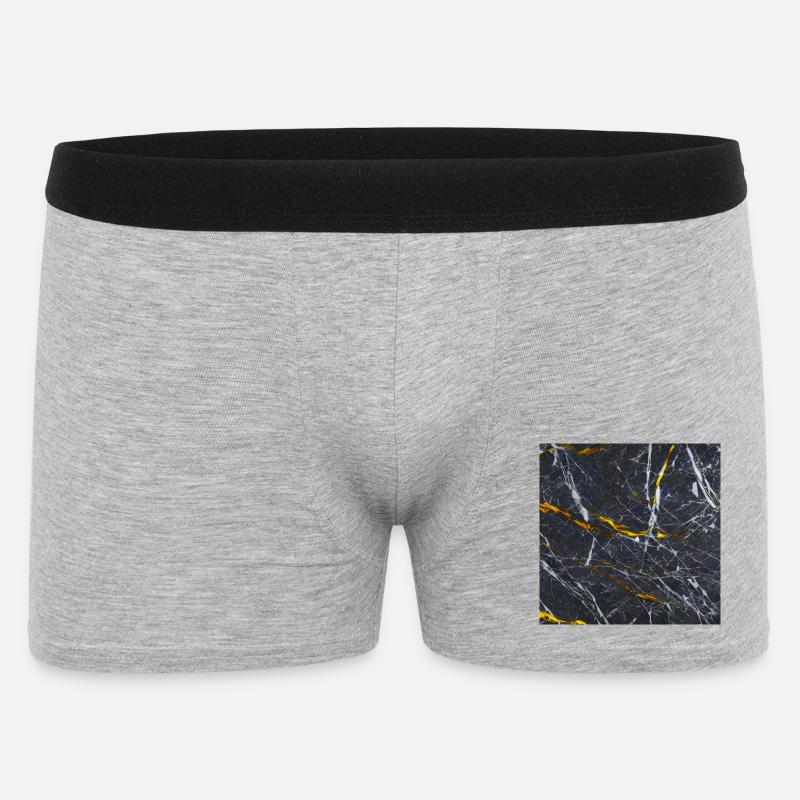 Marmor Schwarz Gold Textur - Männer Boxer Shorts - Grau meliert