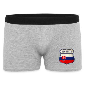 Slowakei Flaggen Wappen Design - Männer Boxer Shorts - Grau meliert - Vorne