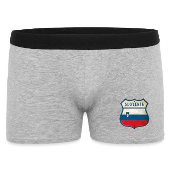 Design du drapeau de la Slovénie et des armoiries - Boxer Homme - gris chiné - Devant