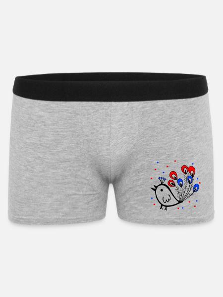 Karneval, Fasching, Spatz - Männer Boxer Shorts - Grau meliert