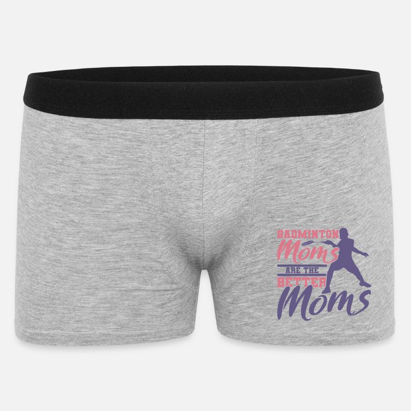 Lustige Badminton Mutter - Männer Boxer Shorts - Grau meliert