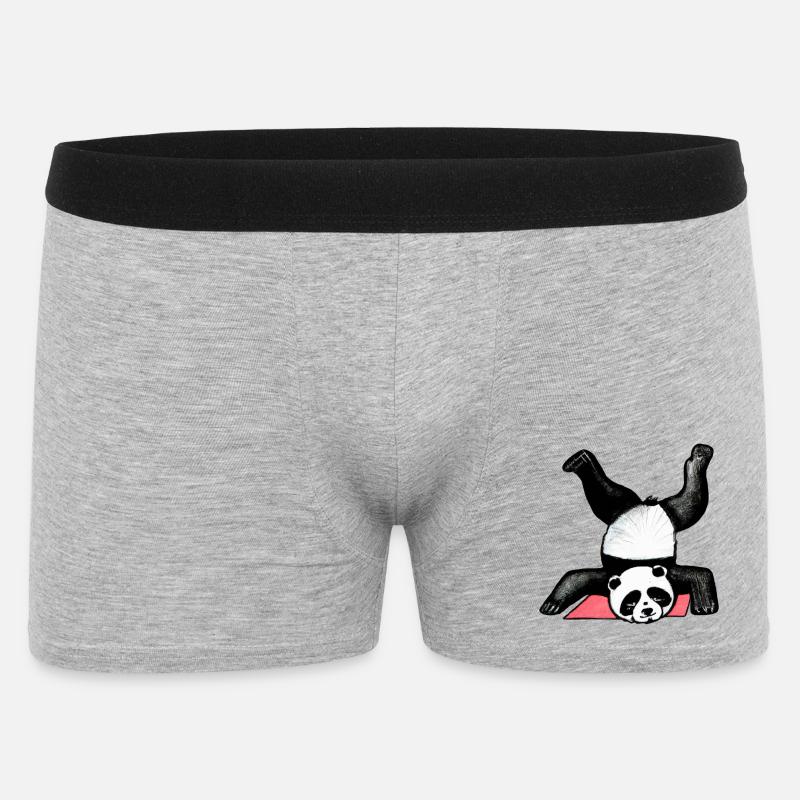 Panda Akrobat auf Matte - Männer Boxer Shorts - Grau meliert