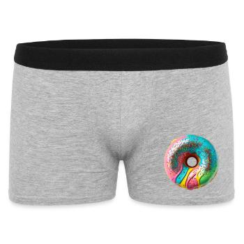 Bunte Donut Vibes - Männer Boxer Shorts - Grau meliert - Vorne