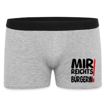 reicht mir Bürgerin - Männer Boxer Shorts - Grau meliert - Vorne