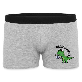 Dinosaur Padel Player Racket Ball Dire - Boxer Homme - gris chiné - Devant