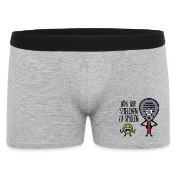 Freizeit Spieler Statement Padel Ball Schläger - Männer Boxer Shorts - Grau meliert - Vorne