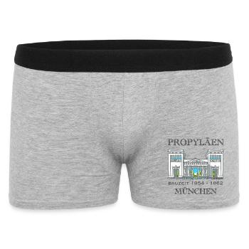 München Propyläen, Bayern - Männer Boxer Shorts - Grau meliert - Vorne