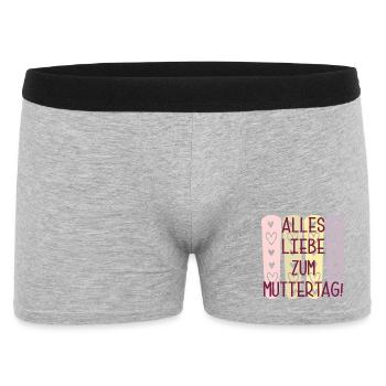 Alles Liebe zum Muttertag - MAMA Sprüche - MAMI - Männer Boxer Shorts - Grau meliert - Vorne