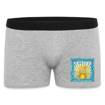 Sunrise with ray pattern - Mallorca Ibiza - Men's Boxer Shorts - heather grey - Front