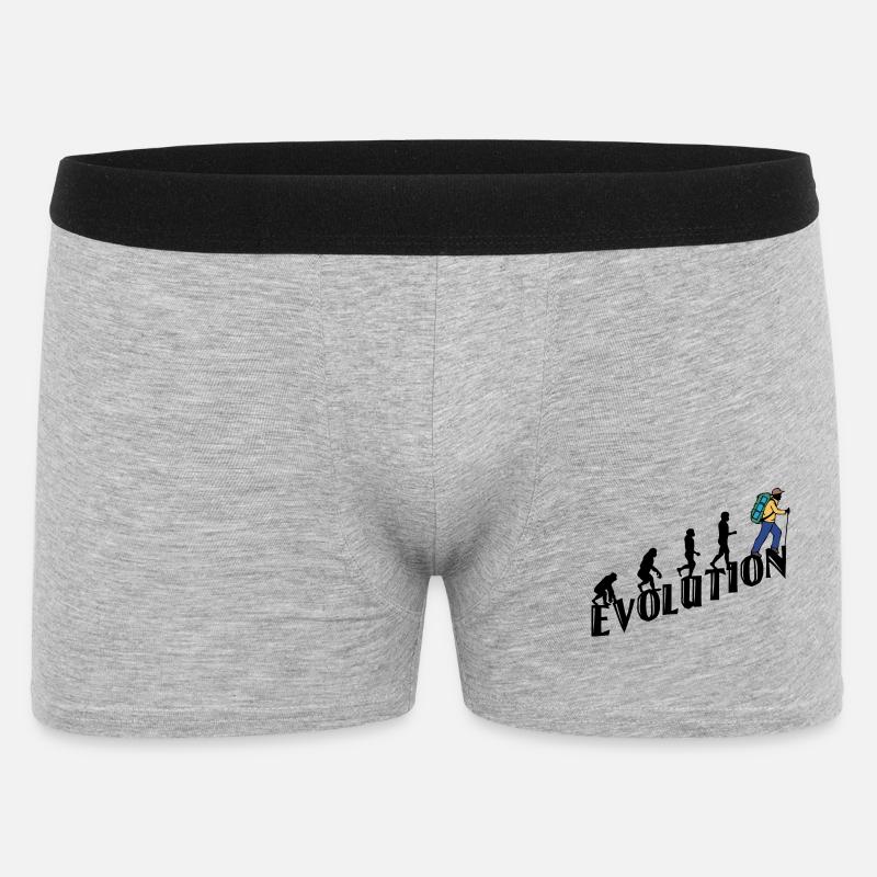 Wandern Evolution Wanderer Wanderung Klettern - Männer Boxer Shorts - Grau meliert