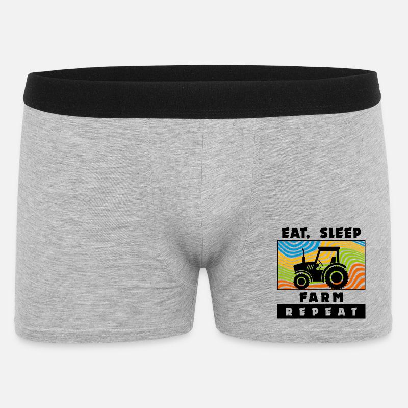 Traktor Bauer Bauernhof Landmaschinen Statement - Männer Boxer Shorts - Grau meliert