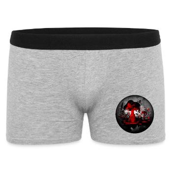 surréaliste rouge noir champignon aquarelle la nuit - Boxer Homme - gris chiné - Devant